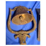 Cast Iron Steer Bell  and a small Podium Bell has