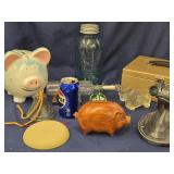 Lot-  - 2 Ceramic Piggy Bank ,  Ball Perfect