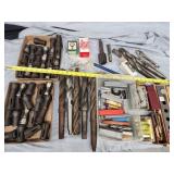 Mill end bits, 30 + Collets, locating bolts,