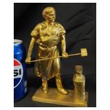MCM Brass statue of blacksmith with hammer and
