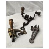 Antique Tools - Hand held Jewelers vise and two