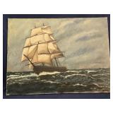 Original Oil Painting on Camvas Ship in full Rig