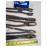 5 antique Blacksmith  / Tinsmith tools.   Look at