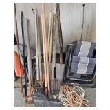 Lawn and gardening tools and folding lawn lounge