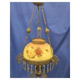 Victorian Style  Brass Hanging Oil Lamp with