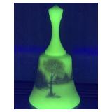 Fenton Glass Bell artist signed Dave F. (Fetty)