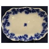 Flow Blue Platter , " Lancaster " Pattern by New