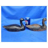 Vintage pair cast iron hollow Canda Geese