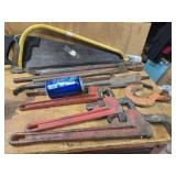 Tool lot - 3 ACE USA made Pipe wrenches , 9 pry