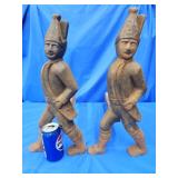 Vintage iron Hessian andirons / Firedogs.  18.5"