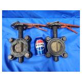 2 Stockham manual hand lever butterfly valve.