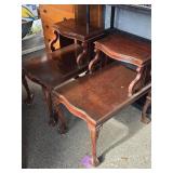 Pair Mahogany Chippendale style end tables look