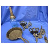 Lot , Cast Iron Wagner Ware 1054 Fry Pan , Ball