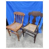 Empire period rod back and splat back cane seat