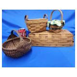 Split oak woven basket with 'God's Eye' and 3
