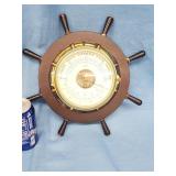 Vintage Schatz Ship's Wheel Barometer and