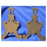 Pair Cast Iron Eastlake Neoclassical  andrtons