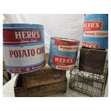 Oxford , Penna. HERRS tin no lid and 2 HERRS ,
