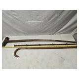 Antique Wood 45' Crutch , 38' Walking Stick , 36'