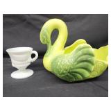 1950's Hull Pottery Coronet swan planter and