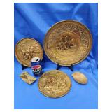 Brass embossed wall plates.  Spanish  Galleon