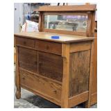 Oak Petite Sideboaed with mirror circa 1920 look