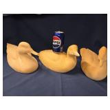 3 Wood Carved Decoy Blanks stamped C.C.W.C.A. -