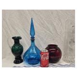 4 pc's Glass - MCM Empoli Italy Wine decanter