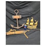 Nautical decor. 1960's metal anchor 20' H,