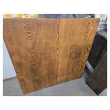 42'Sq. Oak extension table with lraf , 5 legs ,