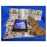 Joe DiMaggio photo on plaque,  Mizuma leather