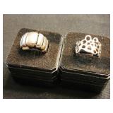 2 Sterling silver rings.  Milor Sterling silver