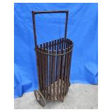 Antique slat-wood Market cart.  Metal bands.