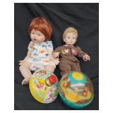 Fisher Price Roly Poly, Chein Tin Litho spin top,