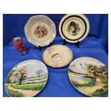 5 Plates - Fish Game Plare Limoges , U S Zone