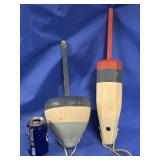 Antique Gaff / Boat hook and 2  hand painted