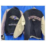2 Baltimore Ravens jackets.  There is wear /