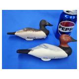 Pair of Mike Laird canvasback decoys.  Hen and