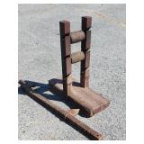 Vintage wood rollers and wood bar clamps.   PICK
