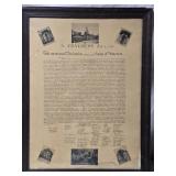 1904 framed  Printing of the ' Declaration of