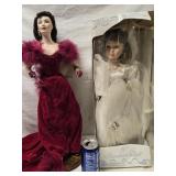 2 Dolls - Scarlett O'Hara Franklin Mint Doll red
