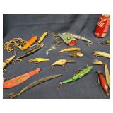 Q7 Fishing Lures and a whistle  look at pictures