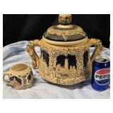 German Tureen/ Punch Bowl and 1 cup made in