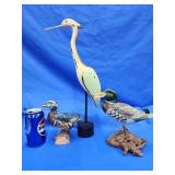 3 imported hand painted decorative carving.   1