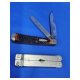 KaBar 1030 double blade pocket knife.  'Old T