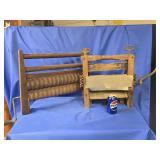 2 Wood Wash tub Wringers one is unusual look at