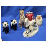 Lot - 4 Figurines- Pair  Royal Dux Panda Bears ,