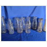 12 Milk Bottles  - Dairies Varies- look at