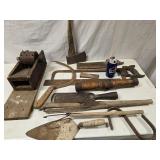 Primitive Tool Lot  - Antique Belt driven Grinder