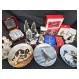 Hallmark ornaments, Christmas music box.